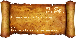 Draskovich Szorina névjegykártya